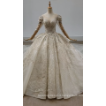 Jancember HTL1624 Luxury Long Sleeve Big Train Embroidered Wedding Dress Bridal Gown